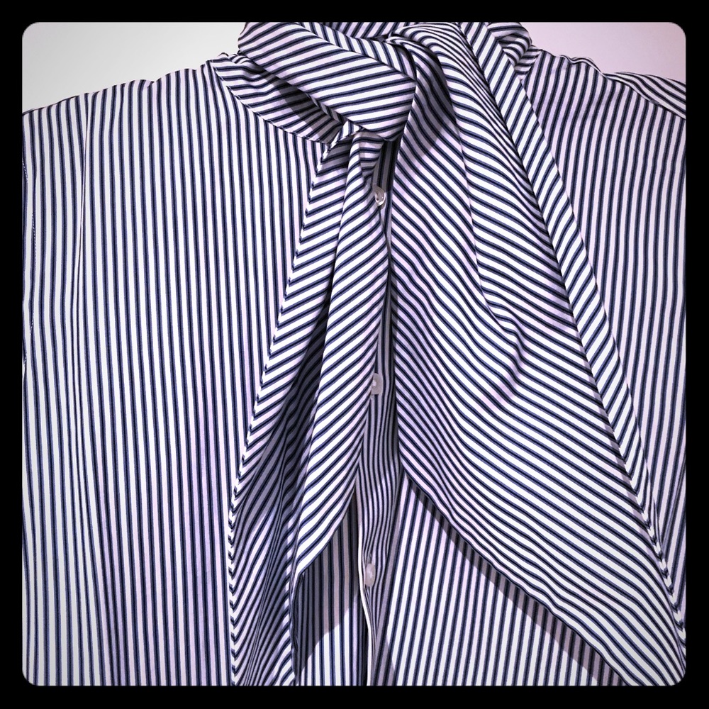 Ralph Lauren Blue/White Stripe long sleeve Blouse
